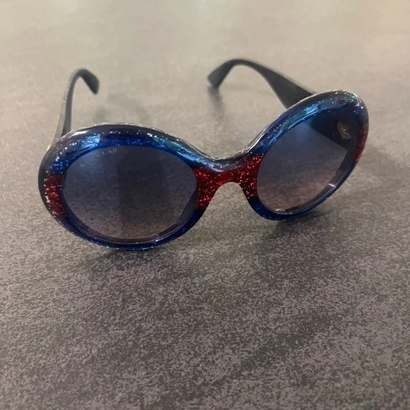 Gucci Red and Blue Glitter Sunglasses - READ Description - Picture 12 of 16